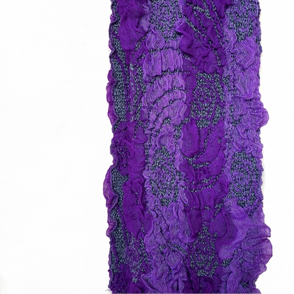 Purple and Grey Knit Scarf - Picture 2 of 6